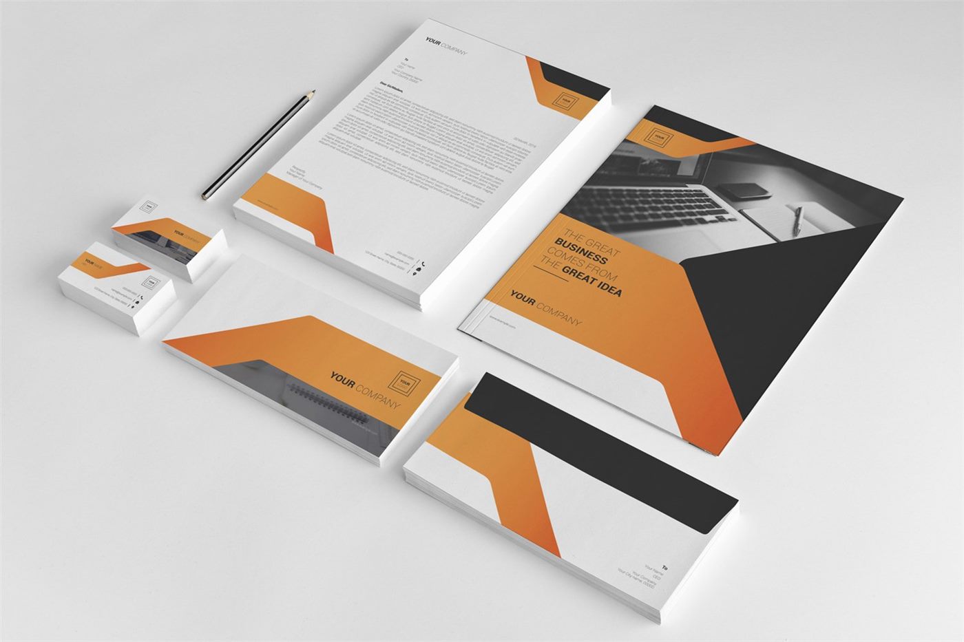 PRINT IDEAS branding showcase with printed materials